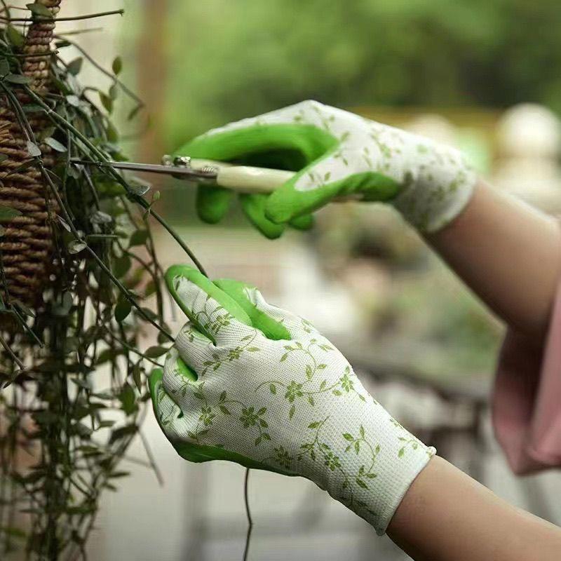 Садовые перчатки одного размера для женщин, дышащие рабочие перчатки из пенолатекса, для садоводства, ландшафтного дизайна, сделай сам, резиновые перчатки
