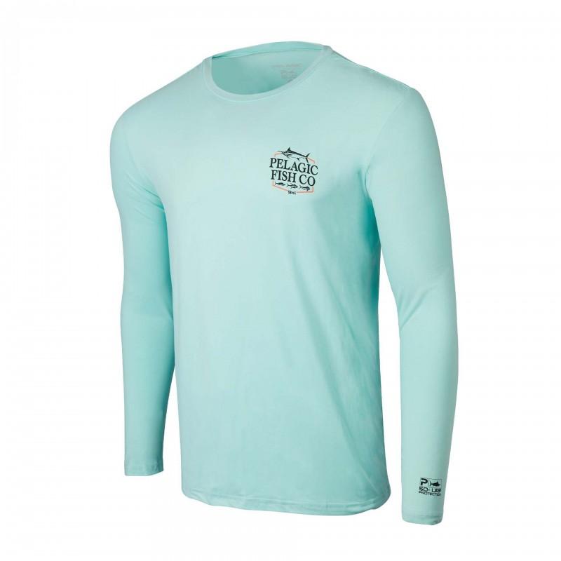 Mens Quick-Dry UV Protection Fishing T-Shirt Long Sleeve Crew Neck Breathable Sportswear Outdoor Angling Summer Fall