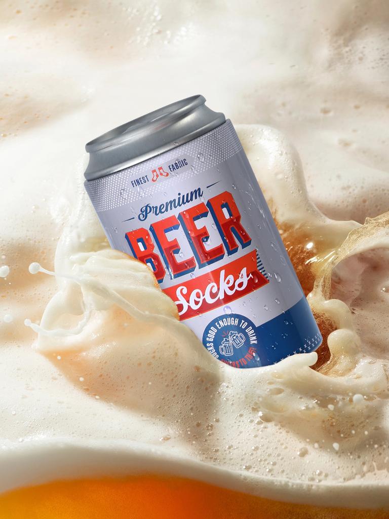 1 пара носков унисекс средней длины с рисунком в виде пивных банок, оригинальный, креативный и интересный подарок, удобные и дышащие, к