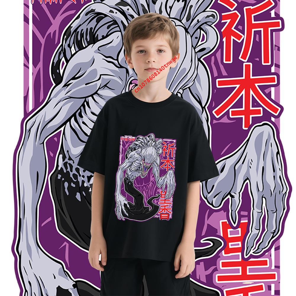 Jujutsu Kaisen Rika Orimoto Anime Print Cotton T Shirt for Boys Casual Short Sleeve Tee Kids Cartoon T shirt Childrens Clothing