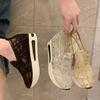 Women Fashion Sneaker Summer Sequin Lace Thick Sole  Casual  Mesh Round Head  Shoes