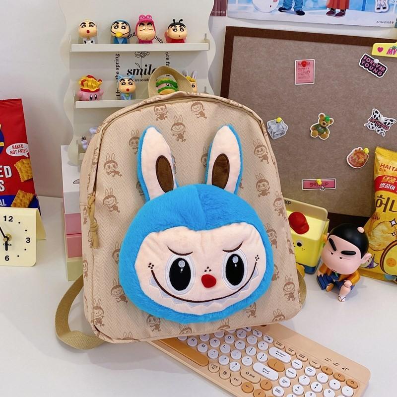 Backpack Cartoon Plush Large Capacity Students Bags Kids Gift Daily Use