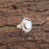 Round Milky Opal Stone 925 Silver Handcrafted Statement Best Sisters Gift Ring RR-49-13