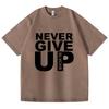 Женская высококачественная повседневная уличная футболка для фитнеса, мягкий спортивный костюм для осени и зимы, топы с принтом «Never Give Up», хлопковая футболка, качественные мужские свитера
