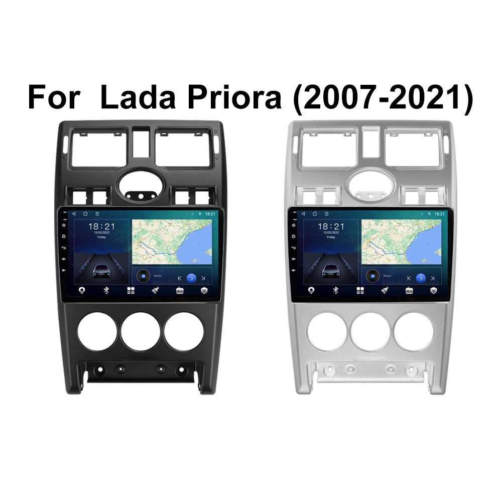2 Din автомобильный радиоприемник мультимедийный видеоплеер для LADA Priora 2007-2021 с кнопочной ручкой Android GPS-навигация Carplay 2 + 32 ГБ