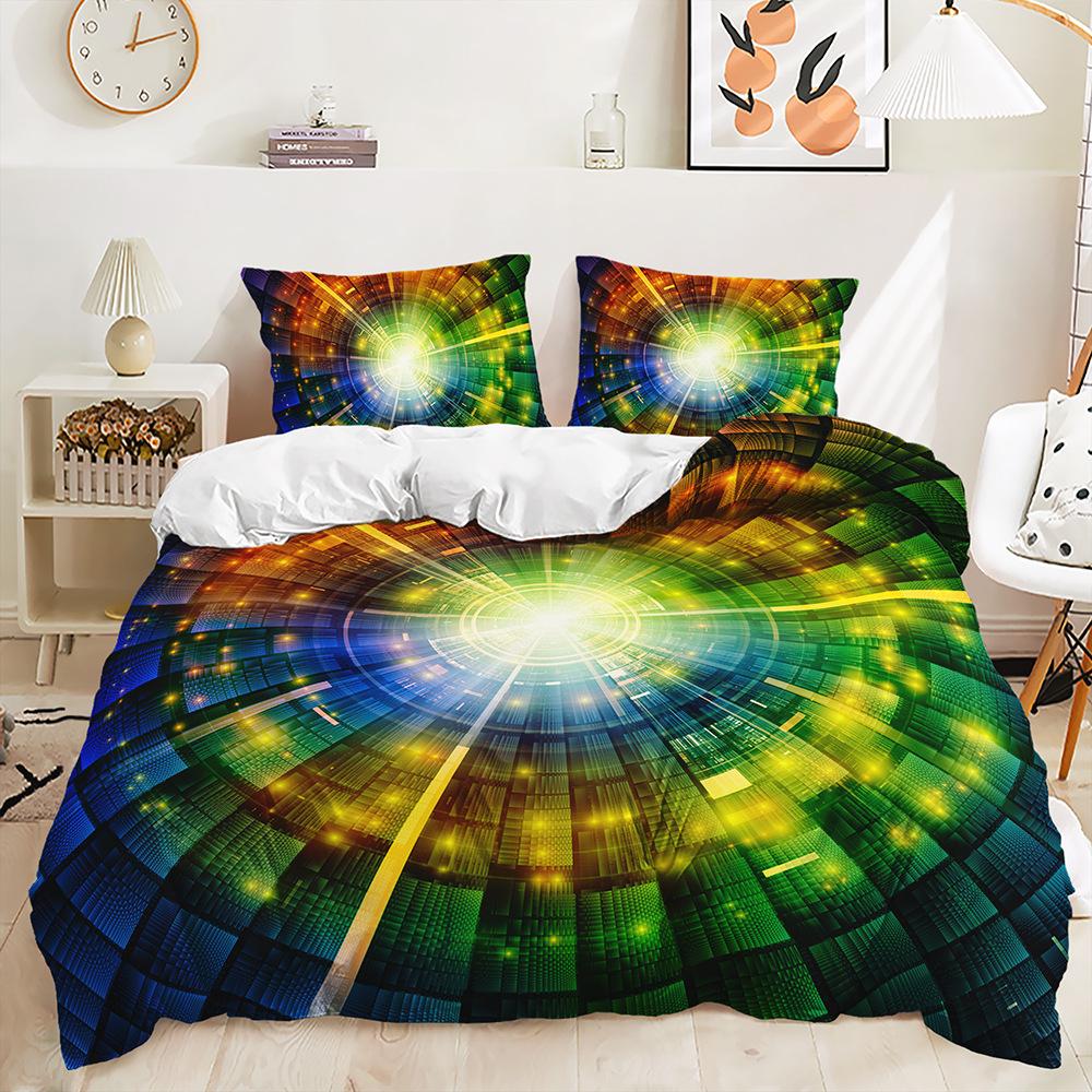 Bed Three-Piece 3D Pattern Creative Quilt Cover 3D Digital Printing Kit