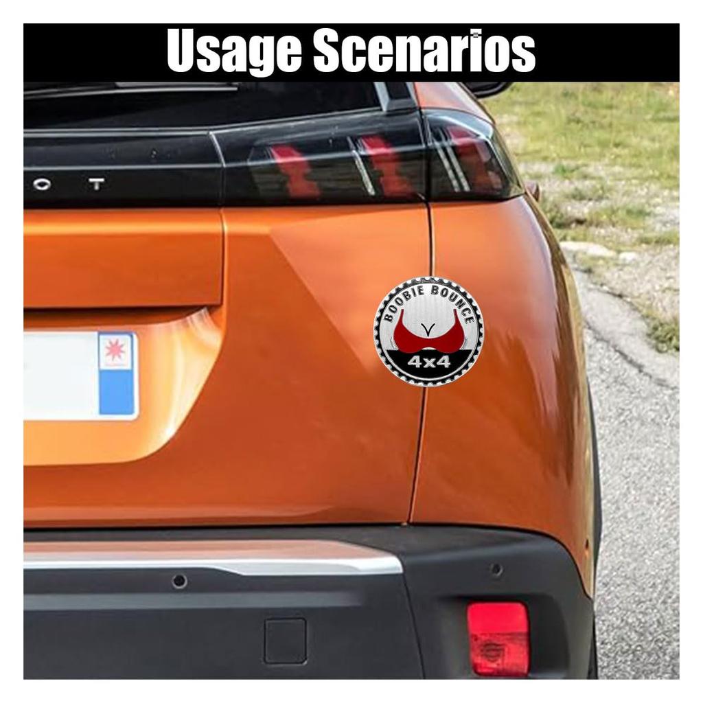 Booble Bounce Badge Rated Car Emblem, 4 X 4 3D Metal Car Badge Decal