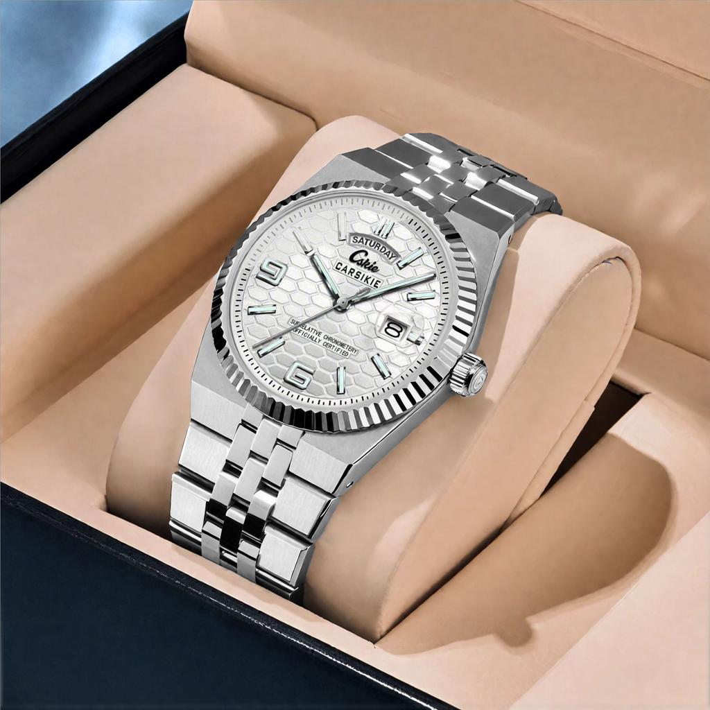 Swiss Watch Men'S Versatile Trend Waterproof Luminous Calendar Business High-End Diamond-Encrusted Handsome Personality Simple Quartz Watch