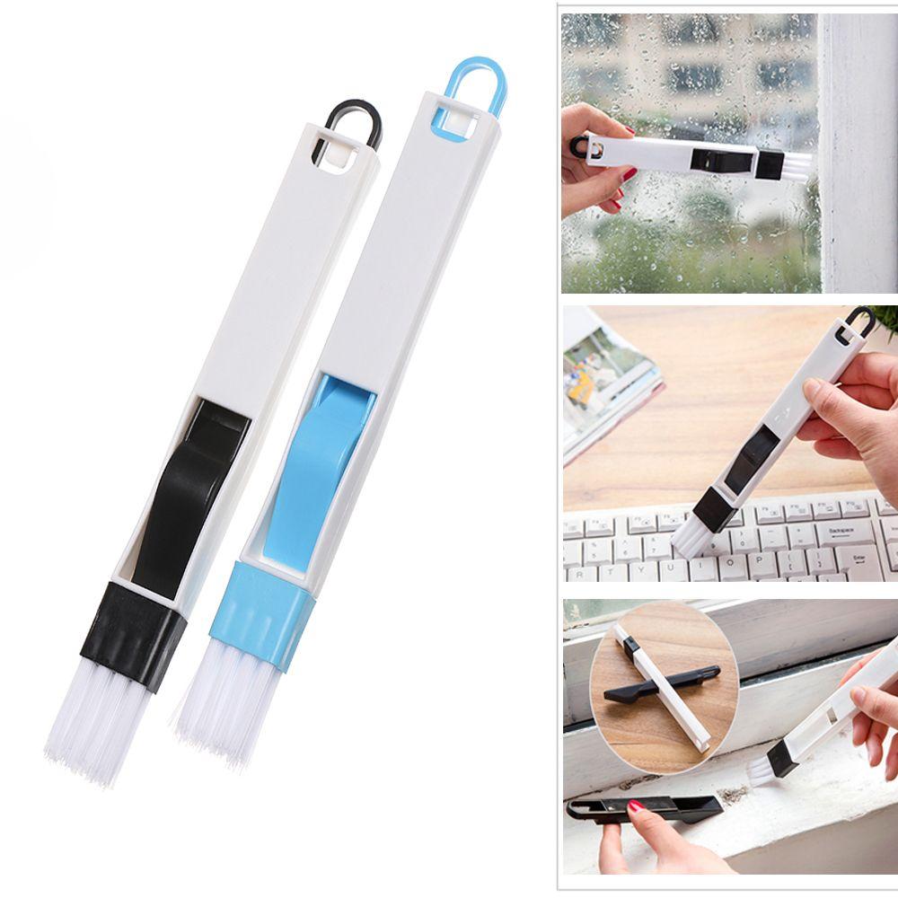 Household  Kitchen Bathroom Dirt Remover Keyboard Brush 2 In 1 Grooves Cleaning Tool Desk Set
