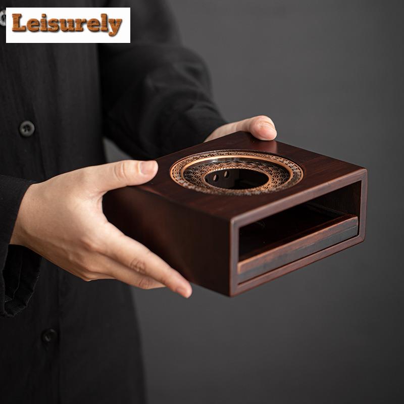 Zne Bamboo Teapot Warmer Роскошный чайник для заваривания чая с подогревателем свечей Набор Trivet Tea Veve Kettle Stand Поднос для подачи чая Аксессуары Орнамент