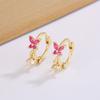 Fashionable Butterfly Zircon Earrings For Women Niche High End Sweet Versatile Hoops Charming Jewelry