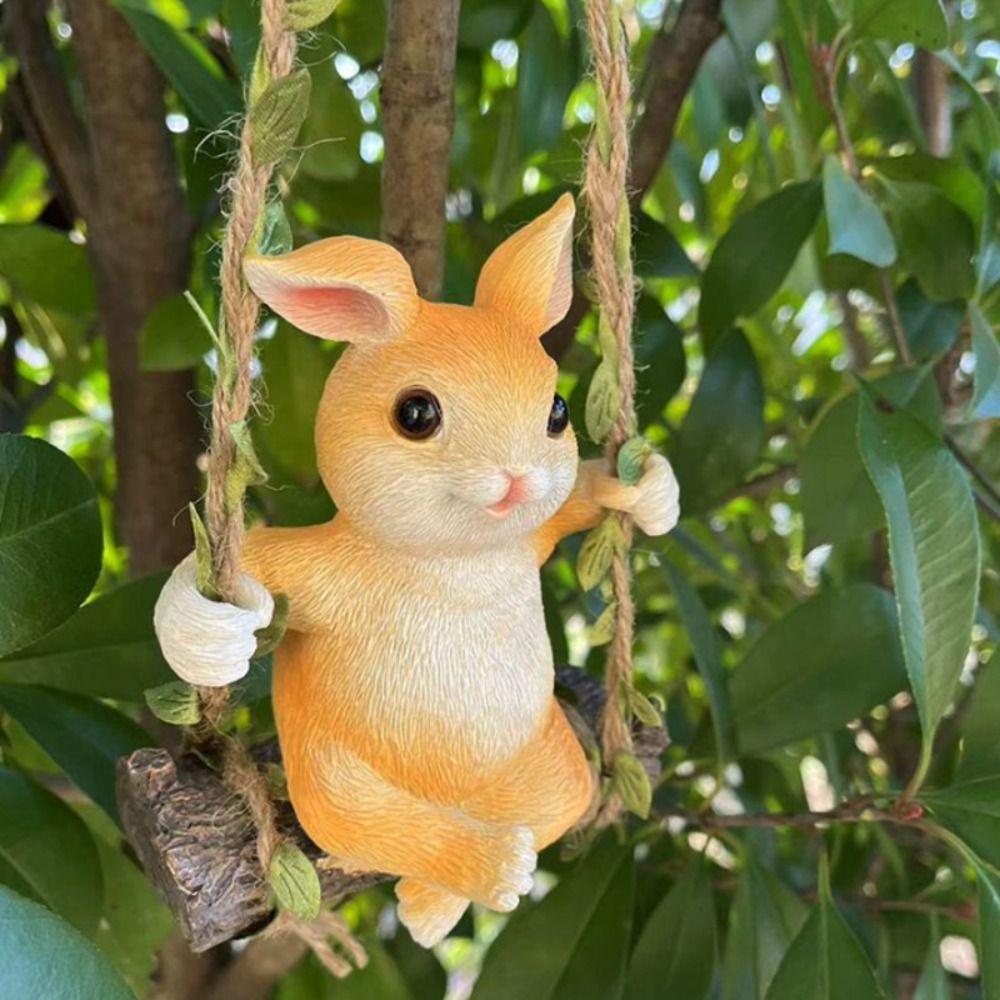 Garden Landscape Bunny Statue Creative Rabbit Sculpture  Home Decoration