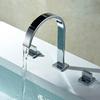 Смесители для ванны Хромированные Полированные Водяные Смесители Напольные Смесители для раковины в ванной 3-отверстия Двойная ручка Горячая и холодная вода Кран