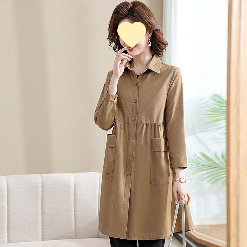 2025 Приталенное пальто-тренч средней длины для женщин среднего возраста - Весна/Осень