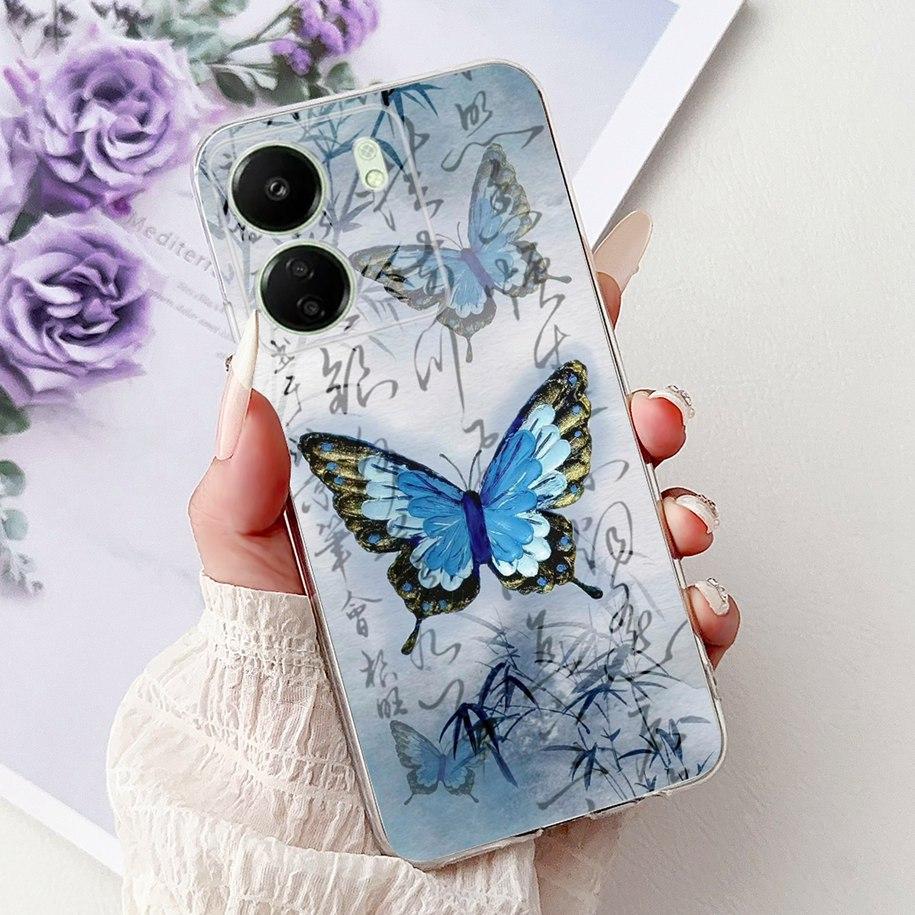 For Xiaomi Poco C65 Case Poco C75 Cover Fashion Butterfly Soft Silicone Capa Phone Back Cover For Xiomi Poco C65 C75 C 65 Bumper