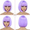 XINRAN Женский синтетический светло-фиолетовый парик, короткие прямые волосы для косплея с челкой, фиолетовый парик, длина до плеч, парик для вечеринки в честь Хэллоуина