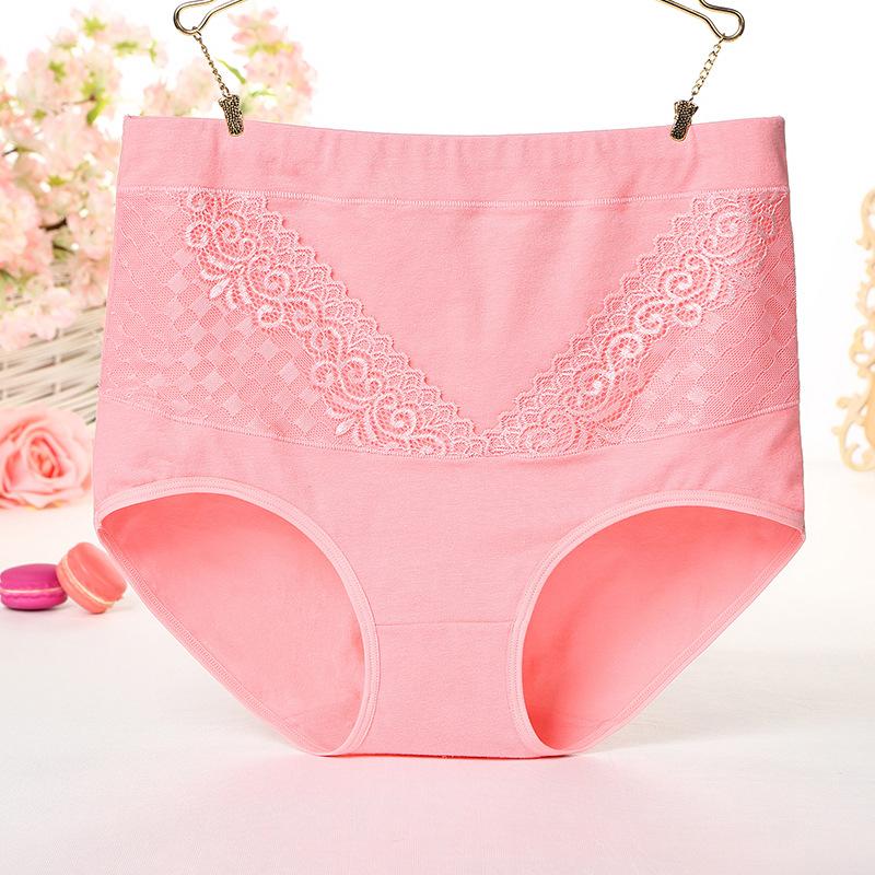 Большой размер, кружевные эластичные женские трусики с высокой талией, удобные трусы из чистого хлопка с промежностью, нижнее белье больших размеров, трусы 90-210 г