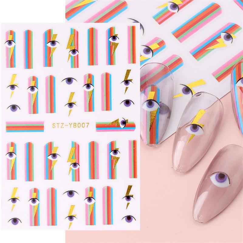 Модный мраморный узор, 3D наклейка для дизайна ногтей, летняя наклейка для гель-лака, геометрическое украшение для маникюра