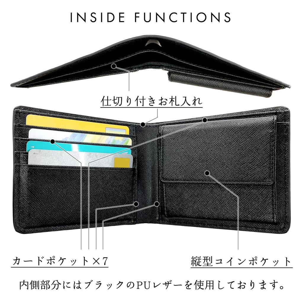 Мужской кошелек-бифолд из натуральной кожи Leo&aoi, тонкий и компактный, с монетницей и отделениями для карт, WM-D1-02, кожа Leatheria, черный