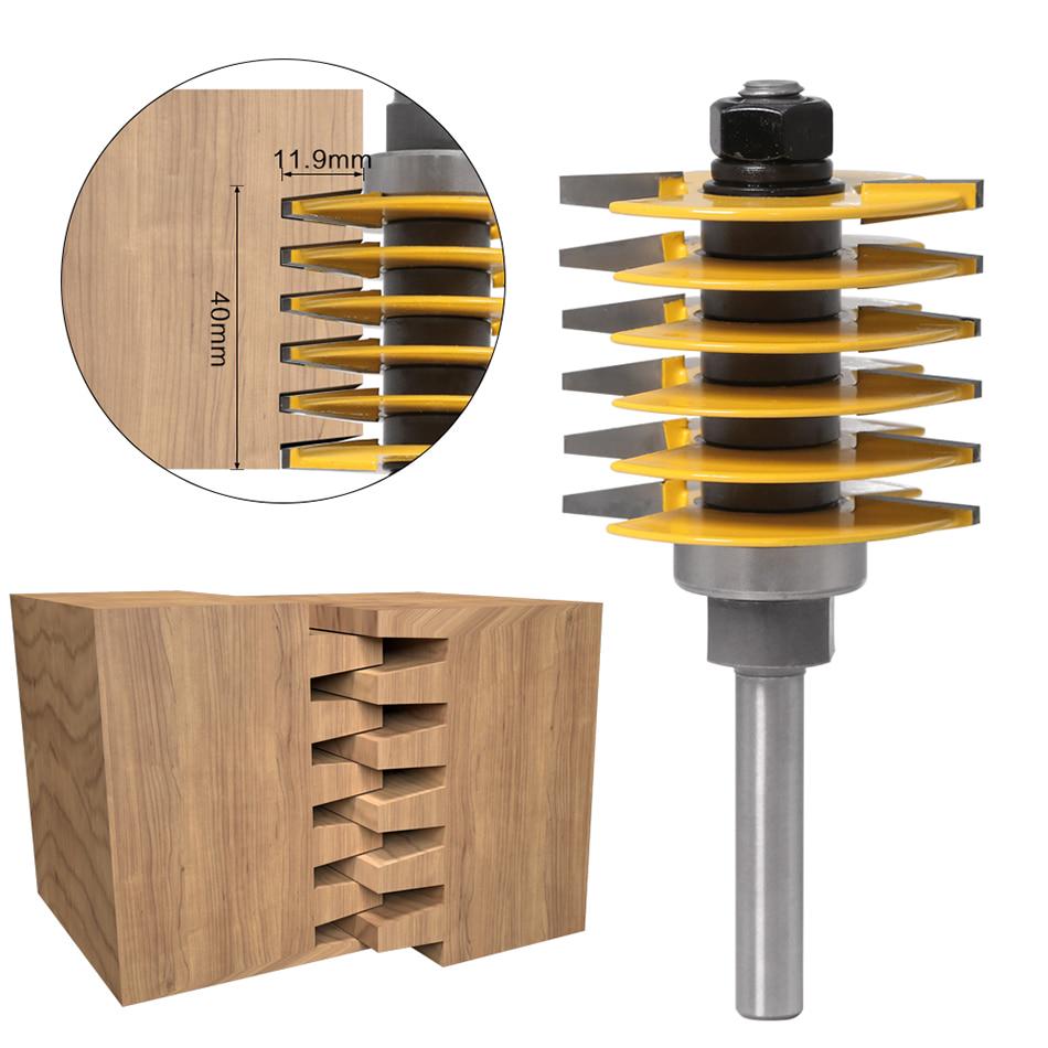 1pc 8/12.7mm Shank Brand New 2 Teeth Adjustable Finger Joint Router Bit Tenon Cutter Industrial Grade for Wood Tool