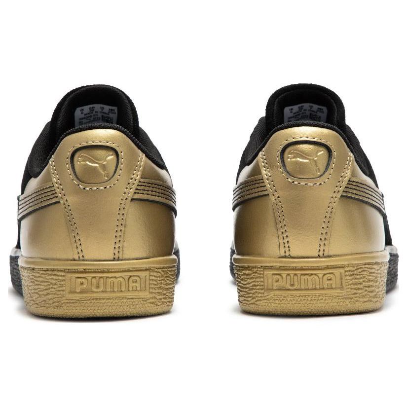 Puma Suede Dance Crew Comfortable Versatile Lightweight Low-Top Sneakers Unisex Sneakers Black Gold 398306-01