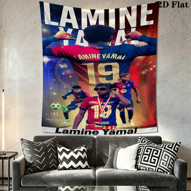 Lamine Yamal GOAT Wall Hanging Printed Fabric Blanket Decorative Tapestries for Bedroom Living Room Home Decor