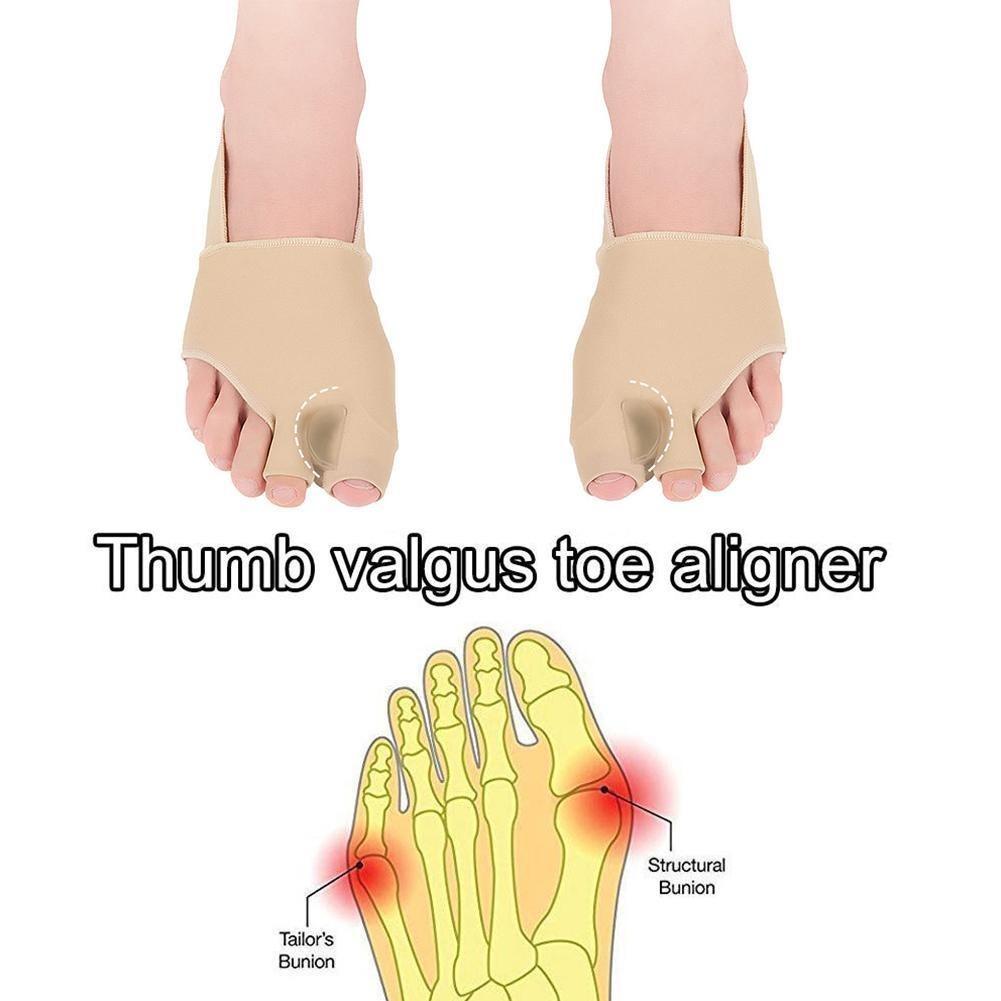 1Pair Toe Separator Hallux Valgus Bunion Corrector Orthotics Feet Bone Thumb Adjuster Correction Sock Straightener Brace