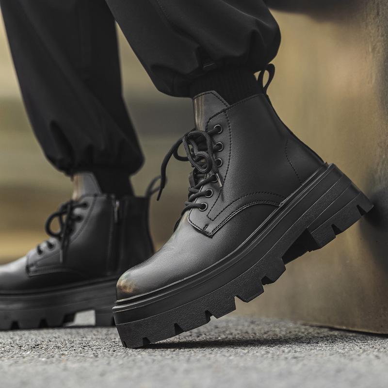 Ботинки Мартина мужские новые осенне-зимние на толстой подошве износостойкие водонепроницаемые британские ботинки на шнуровке трендовые локомотивные короткие ботинки 3321-J