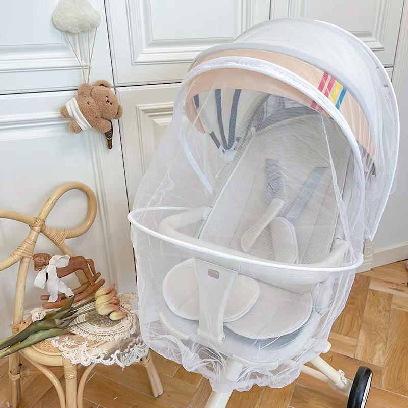 Universal Full-Cover Baby Stroller Mosquito Net - Enlarged, Dense, Anti-UV Protection for High View Strollers