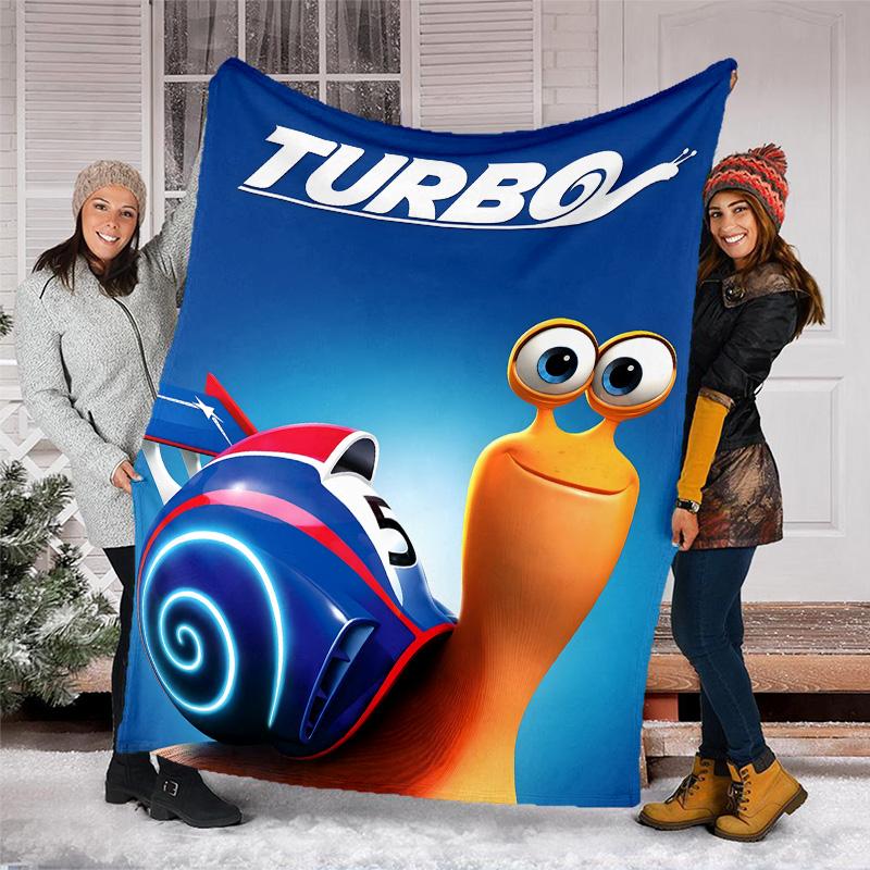 1pc TURBO1 Theme Blanket - Digital Print, Polyester, Cozy for All Seasons, Perfect for Outdoor, and Travel