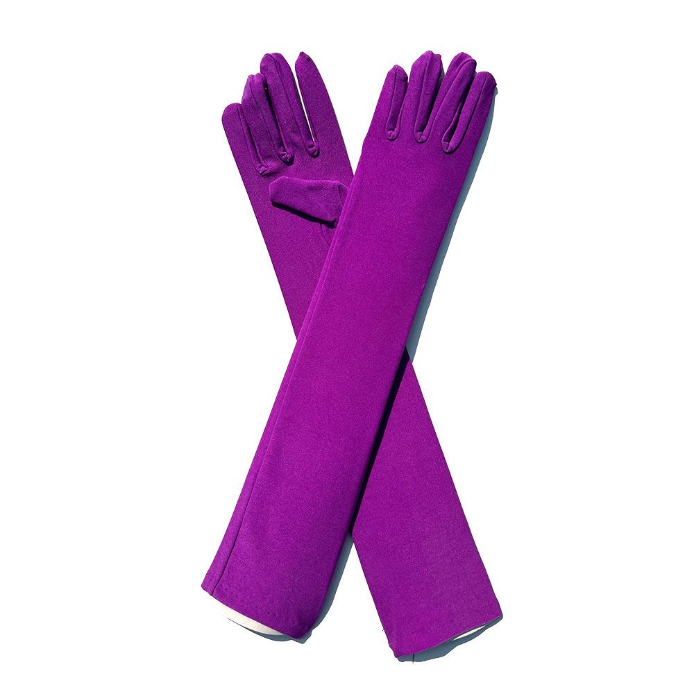 Твердые женские танцевальные вечерние барные длинные перчатки для косплея, солнцезащитный крем, молочные шелковые эластичные праздничные перчатки для выпускного вечера