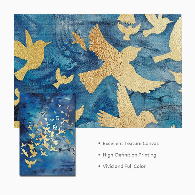 Золотая птица, бабочка, настенное искусство, холст, абстрактная живопись, плакаты на скандинавскую тему и принты, декоративные картины для гостиной, домашний декор