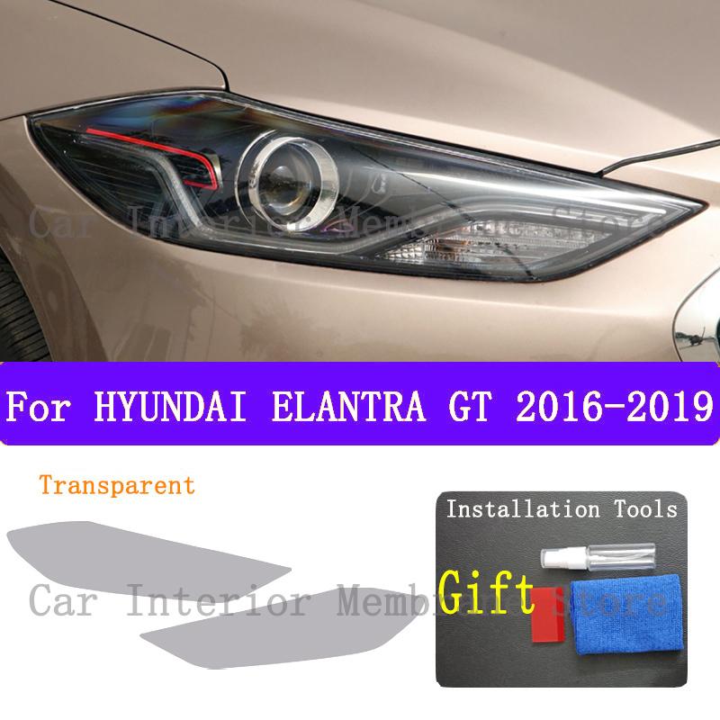 For HYUNNDAI ELANTRA GT 2016- Car Exterior Headlight Anti-scratch Front Lamp Tint TPU Protective Film Cover Accessories Sticker