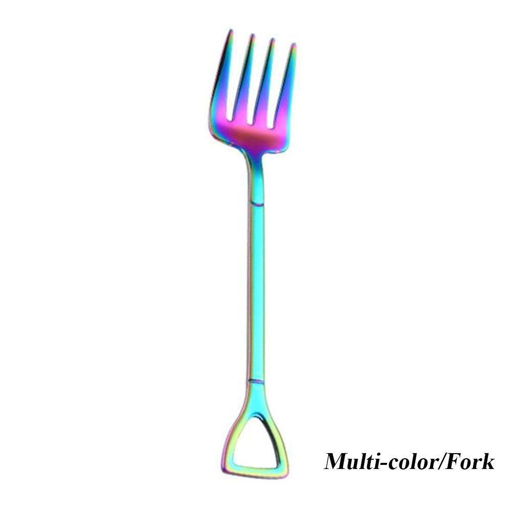 New Long Handle Kitchen Ice Cream Stainless Steel Spoon Fork Shovel Shape