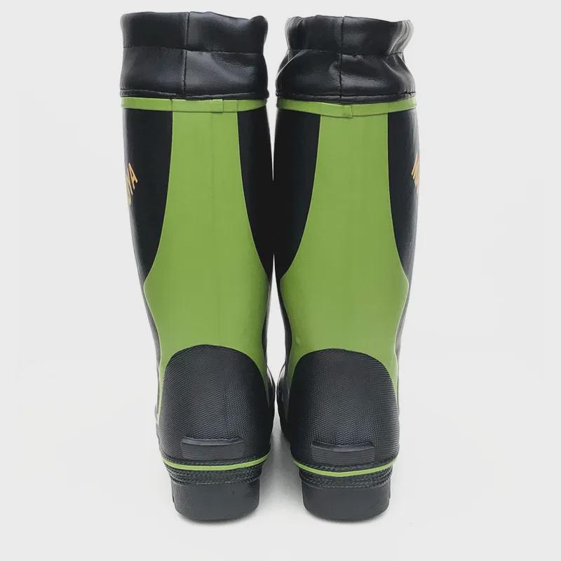 Men's Steel-Spiked Anti-Slip High Top Rubber Boots for Outdoor Fishing & Snow