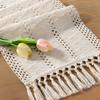 American Style Festival Dining Table Cover Solid Color Tablecloth Boho Table Runner  Christmas