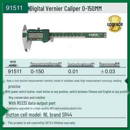 Штангенциркуль с циферблатом SATA из нержавеющей стали 91521/91522/91523 Ручной измерительный инструмент