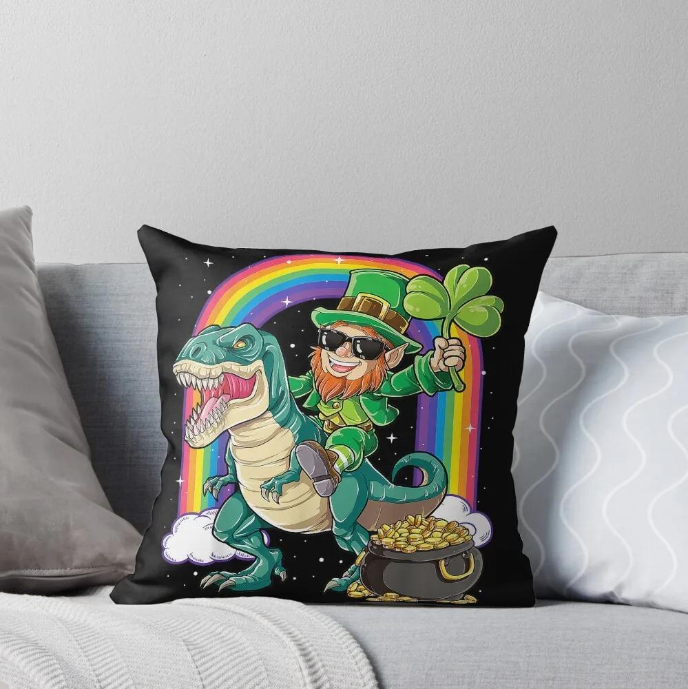 Green Dwarf Clover St. Patrick's Day Pattern Decorative Pillowcase Cushion Cover Print Decoration Living Room Office Home