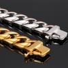 Роскошный мужской браслет из нержавеющей стали цвета золота, который никогда не тускнеет, с кубинским плетением, высоко полированный, модный мужской аксессуар в стиле хип-хоп