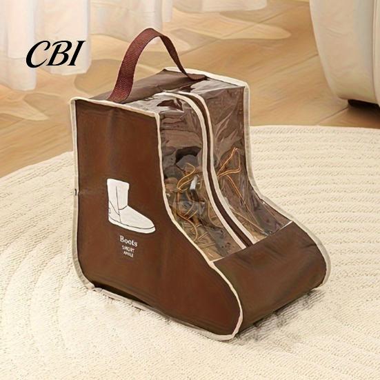 Clear PVC Shoe Container Boots Storage Bag with Zipper And Handle, Portable Transparent Dust Closet Solution Proof Organizer, Dust-proof Protective