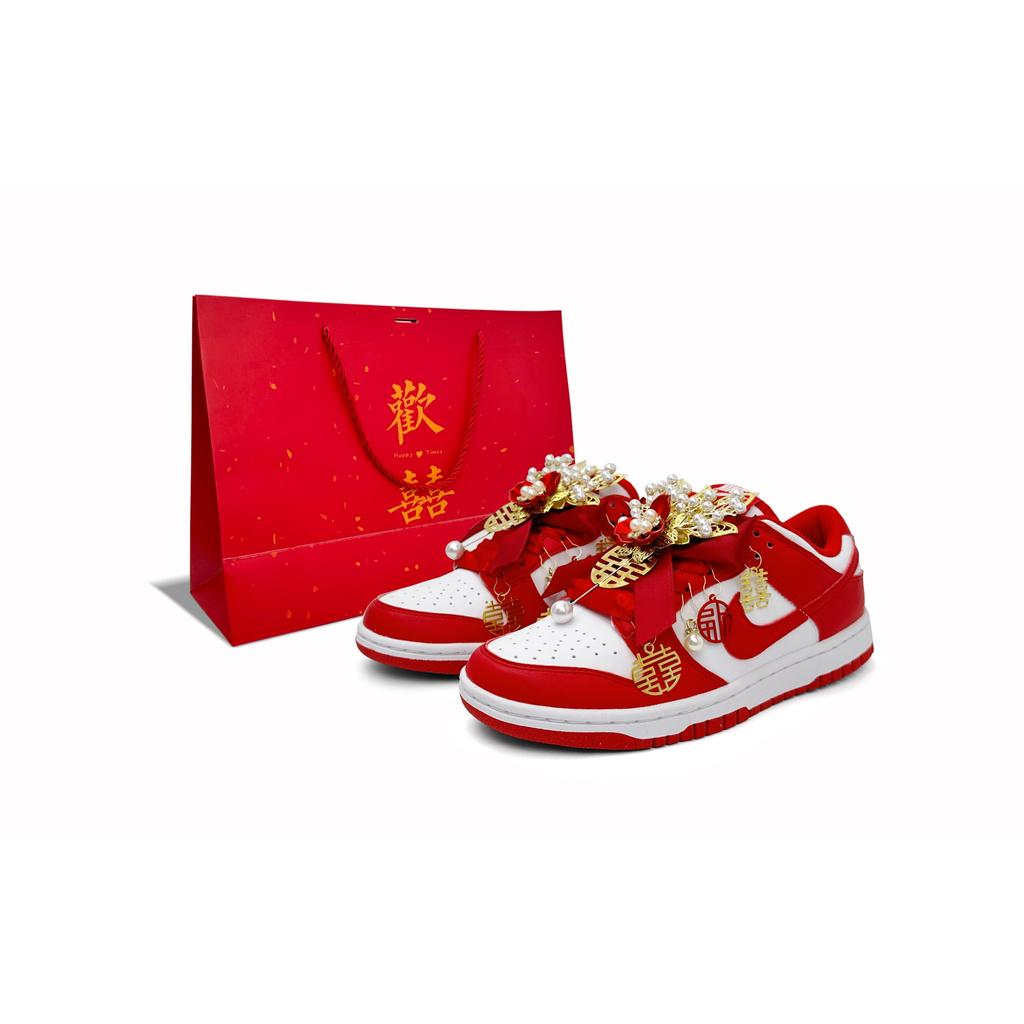 Nike Dunk Low top Skateboard Shoes Women's Red FB9109-119(Team87-BOX)