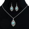 GemChic Женское новое винтажное ожерелье с подвеской из бирюзового сплава, комплект из двух предметов, классический подарок на день рождения, Рождество