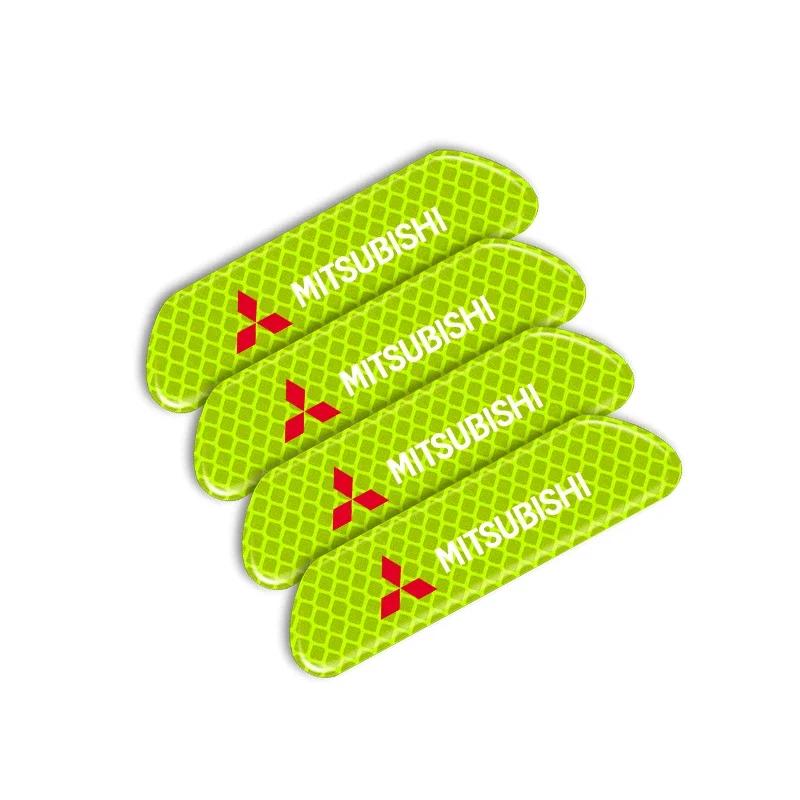 4PCS/set Car Reflective Strips Warning Stickers Car Styling for Mitsubishi Outlander Lancer 10 ASX L200 Pajero RALLIART Eclipse