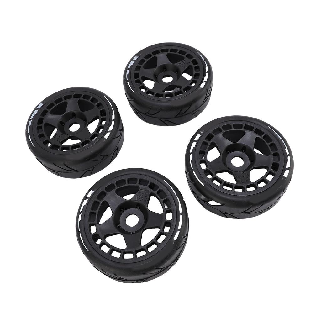 4PCS RC Rally Tires 17mm Rugged Plastic 1 8 RC Car Wheel Tyres for Entertainment Black