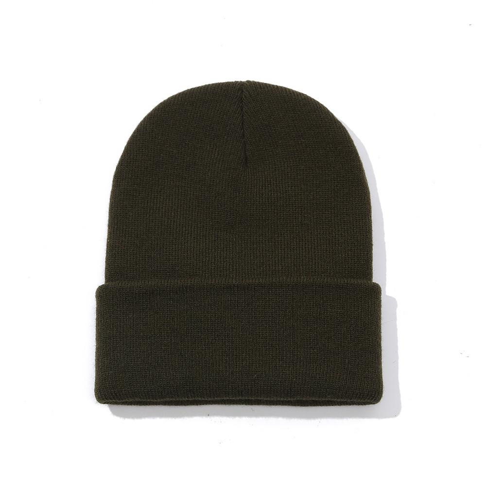 Doudou hat autumn and winter thermal hat solid color light plate double layer knitted cold hat wool fluorescent hat street
