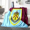 Football Club Burnley Flannel Blanket, Soft Polyester, Modern Design, All-Season for Camping, Travel, Gifts for holidays or birthdays