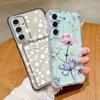 Белые Ромашки Цветочный Чехол Для Samsung S26 S25 Ultra S24 Plus S23 S22 S21 FE A18 A54 A55 A16 A26 A36 A56 A17 A37 A57 5G Прозрачный Слот Для Карт Задняя Крышка