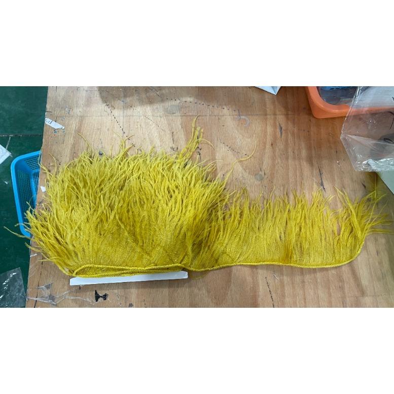 Белая страусиная перьевая отделка для свадебного платья, вечеринки, декоративной одежды, швейные аксессуары, 10-22 см, длинная бахрома из перьев