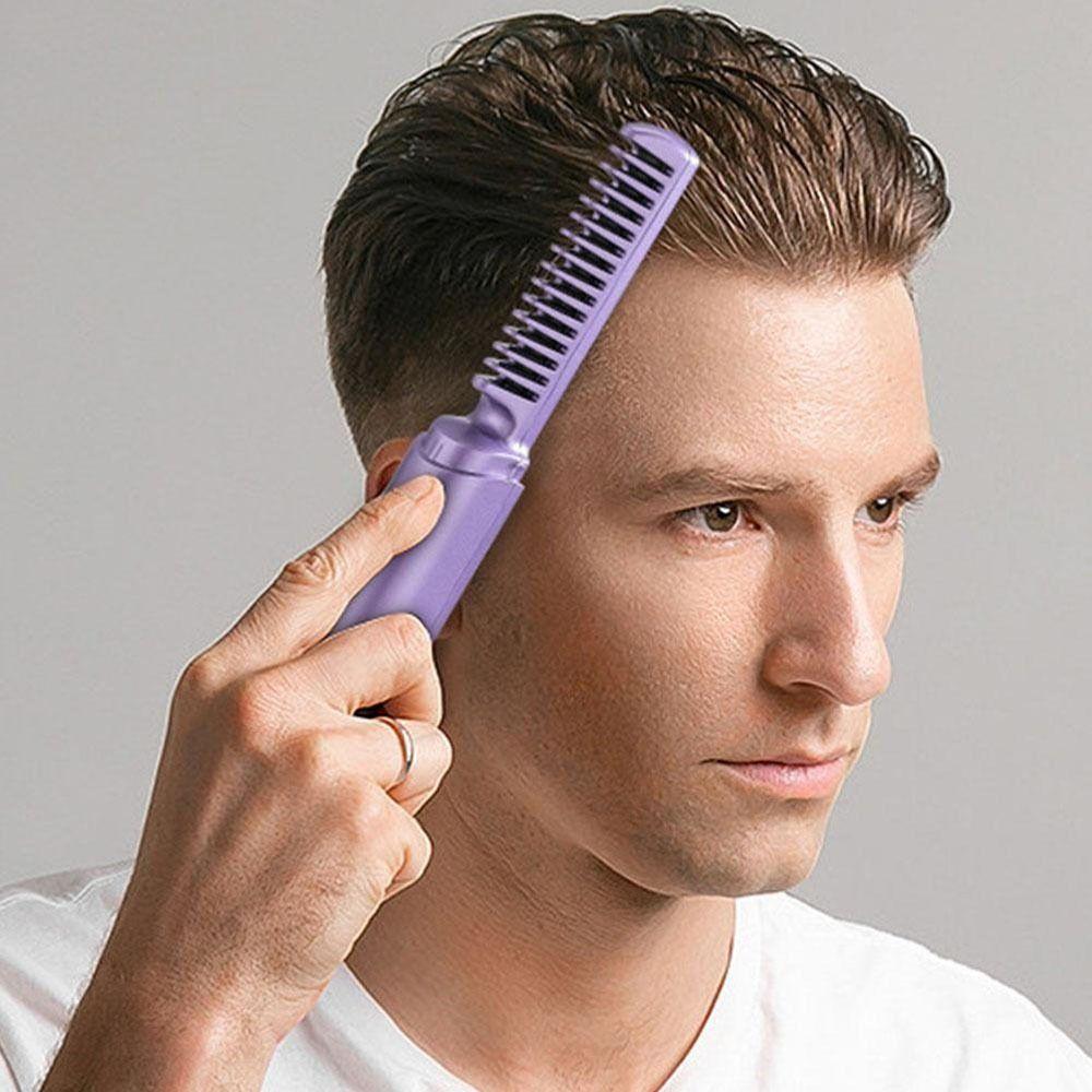 Rechargeable Hair Straightener 2 In 1 Fast Heating Comb Portable Lazy Wireless Hair Hot Comb  Women