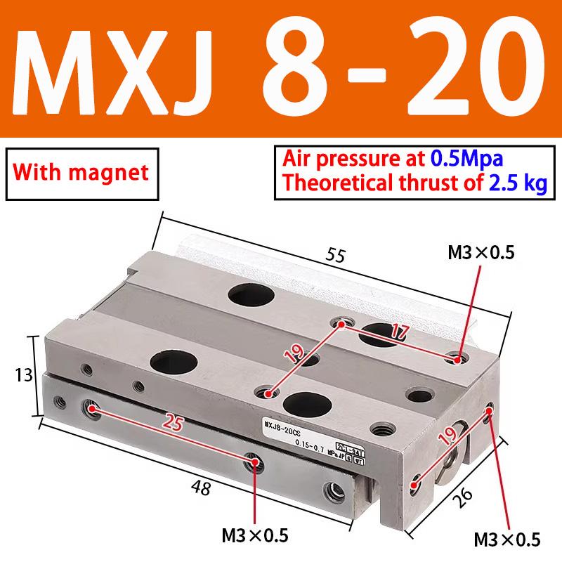 With Magnet Original MXJ Mini Single Axis Aluminum Alloy Air Sliding Table Pneumatic Cylinder MXJ4 MXJ6 MXJ8-5/10/15/2-C/CS/CT/P